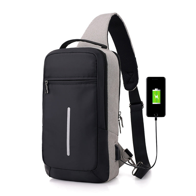 Diebstahlsichere Brusttasche mit USB-Ladeanschluss