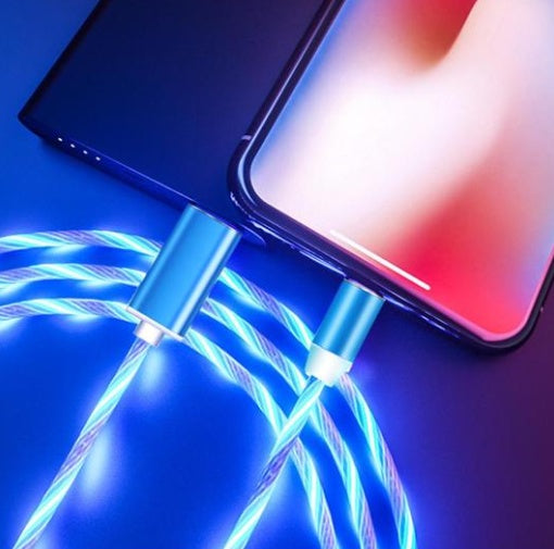 Kompatibel mit Apple – Leuchtendes Magnetisches Datenkabel mit Fließlicht-Effekt