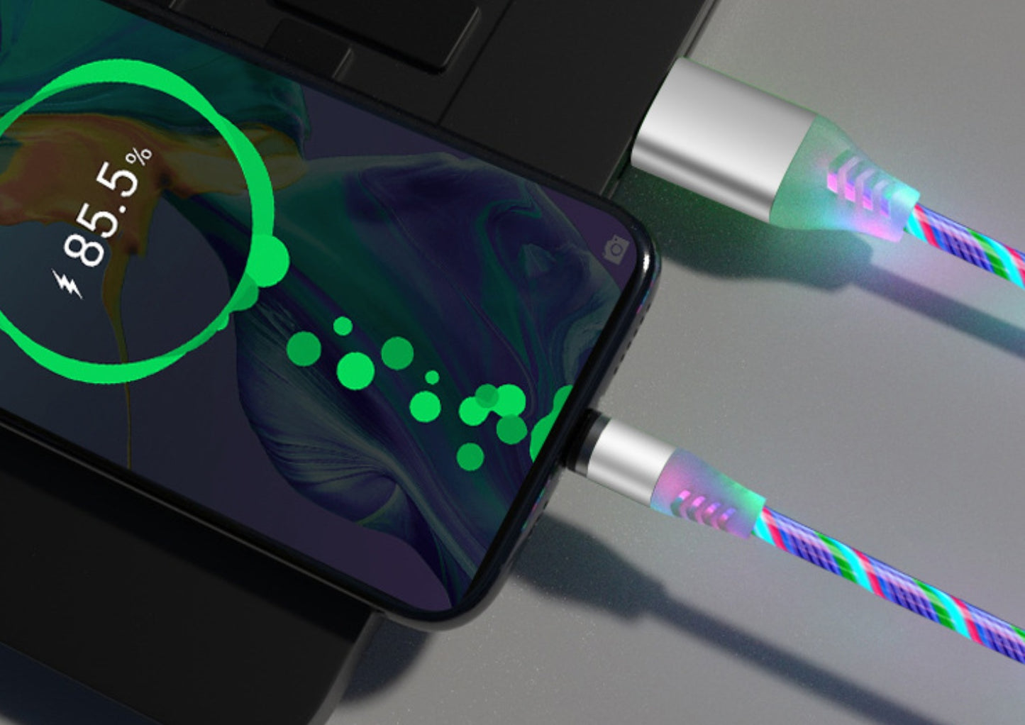 Kompatibel mit Apple – Leuchtendes Magnetisches Datenkabel mit Fließlicht-Effekt