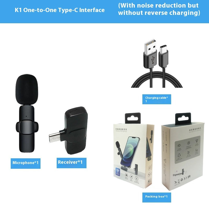 1-zu-2 Kabelloses Ansteckmikrofon – Plug & Play, Geräuschunterdrückung