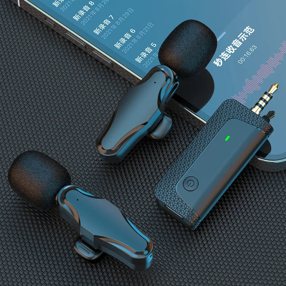 1-zu-2 Kabelloses Ansteckmikrofon – Plug & Play, Geräuschunterdrückung