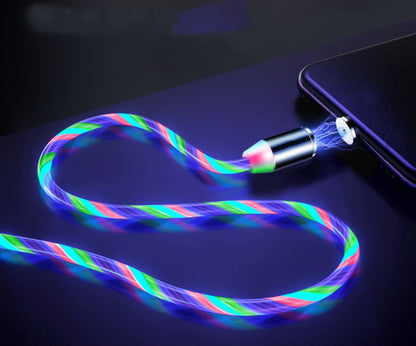 Kompatibel mit Apple – Leuchtendes Magnetisches Datenkabel mit Fließlicht-Effekt