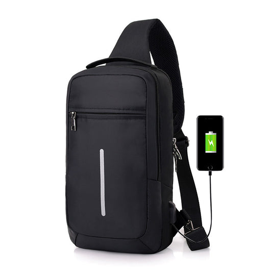 Diebstahlsichere Brusttasche mit USB-Ladeanschluss