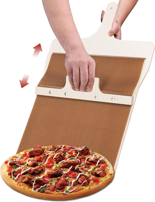 Pizzaschaufel mit Holzgriff – 3 Größen, Rutschbrett & Aufbewahrungsbrett für die Küche
