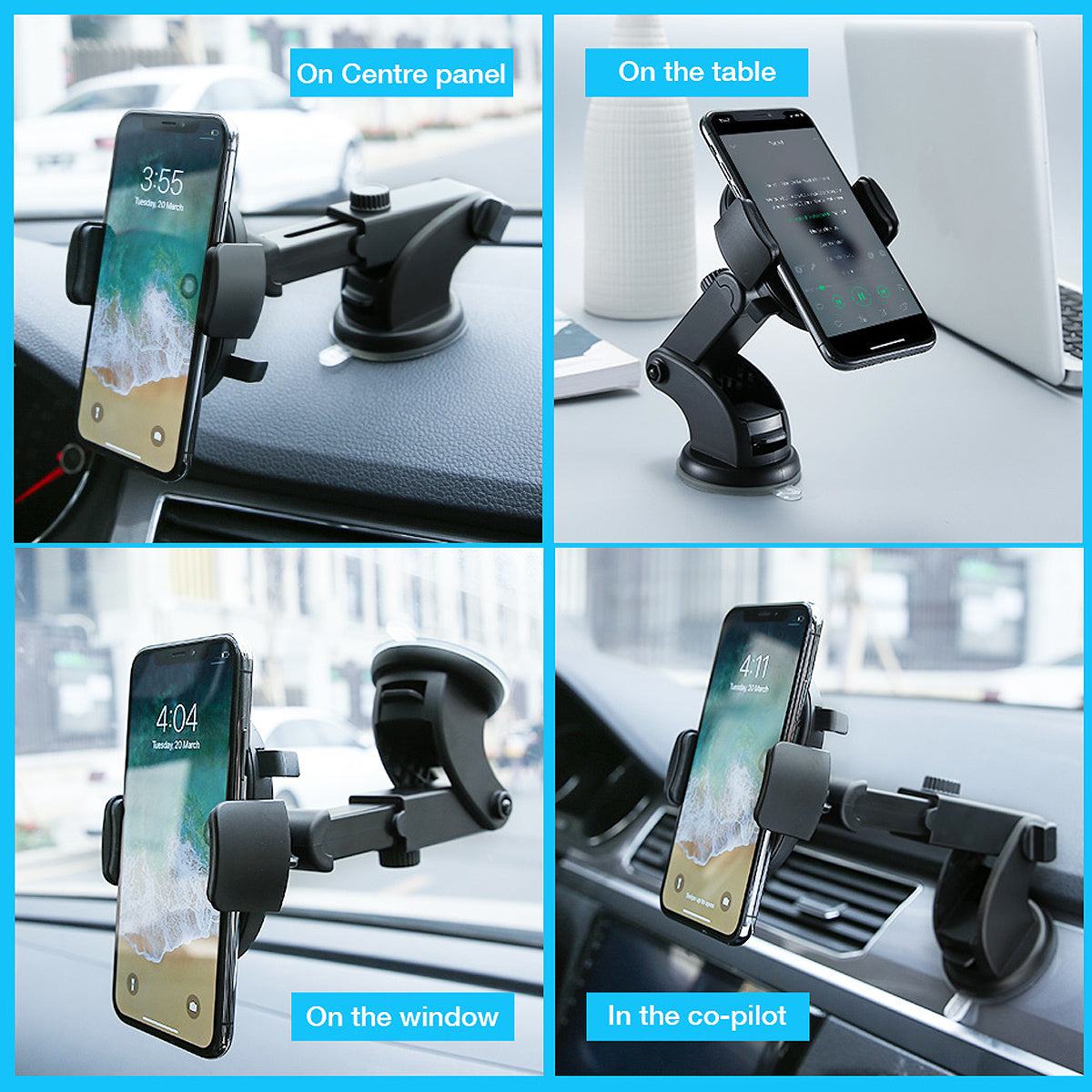 Saugnapf-Auto-Handyhalterung – Verstellbarer Teleskoparm