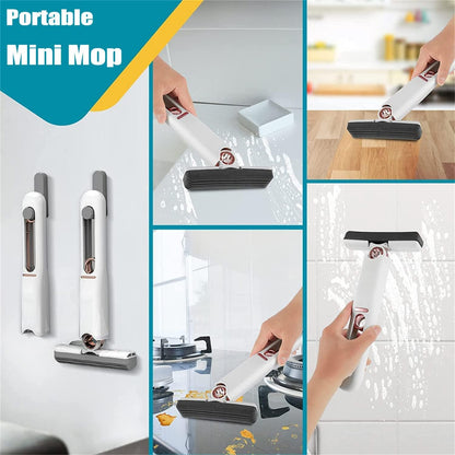 Tragbarer Selbst-Auswring-Mini-Mopp – Multifunktionales Reinigungstool